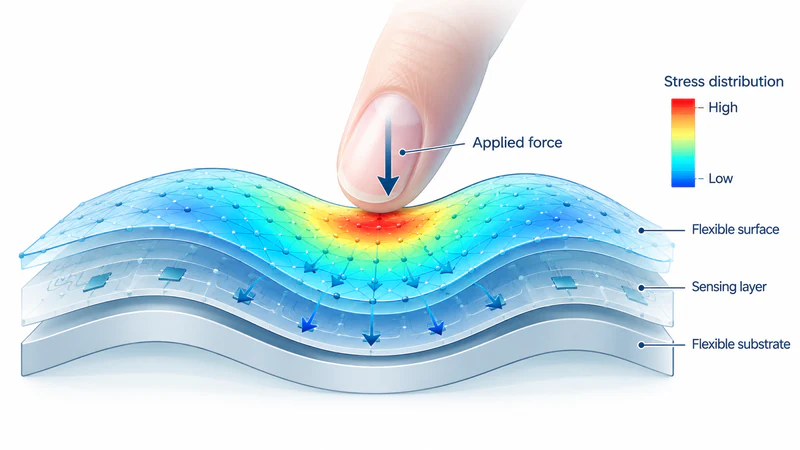 Concept illustration: Flexible skin finite-element deformation diagram